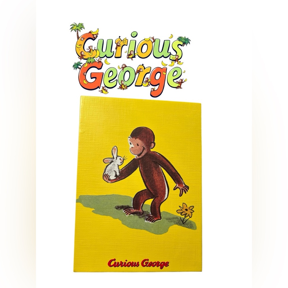 Curious George set of 4 canvass Yellow Art Print